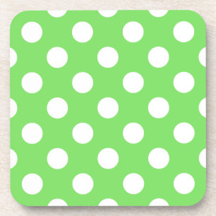 Dessous-de-verre Pois blancs sur vert pomme