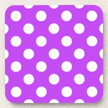 Dessous-de-verre Pois blancs sur violet clair<br><div class="desc">Pois blancs sur violet clair</div>
