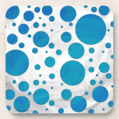 Dessous-de-verre Pois bleu océan (Devant)