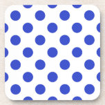 Dessous-de-verre Pois bleu royal<br><div class="desc">Pois bleus royaux sur arrière - plan blanc</div>