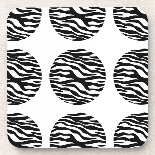 Dessous de verre Pois d'impression Zebra (Devant)