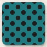 Dessous-de-verre Pois noirs en turquoise<br><div class="desc">Pois noirs en turquoise</div>
