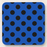 Dessous-de-verre Pois noirs sur bleu royal<br><div class="desc">Pois noirs sur bleu royal</div>