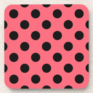 Dessous-de-verre Pois noirs sur corail