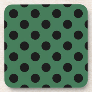 Dessous-de-verre Pois noirs sur vert kelly