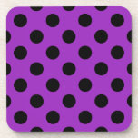Dessous-de-verre Pois noirs sur violet<br><div class="desc">Pois noirs sur violet</div>