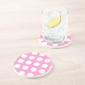 Dessous de verre Pois rose et blanc (Côté)