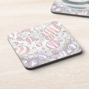 Dessous-de-verre Pois rose et blanc Zebra
