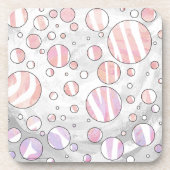Dessous-de-verre Pois rose et blanc Zebra (Devant)
