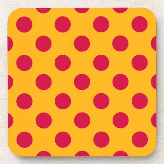 Dessous-de-verre Pois rouges sur jaune (Devant)