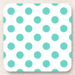 Dessous-de-verre Pois turquoise<br><div class="desc">Pois turquoise sur arrière - plan blanc</div>
