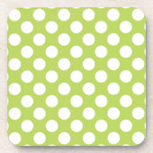Dessous-de-verre Pois verts, Motif à points Polka, points, pointill (Devant)