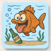 Dessous-de-verre Poisson et bière (Devant)