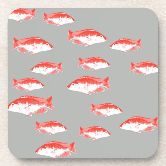 Dessous-de-verre Poisson rouge et gris (Devant)