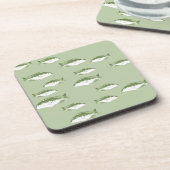 Dessous-de-verre Poisson vert olive (Côté gauche)