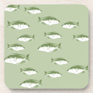 Dessous-de-verre Poisson vert olive