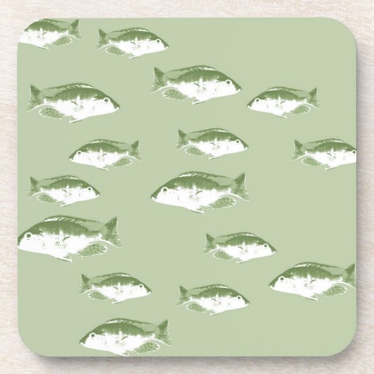 Dessous-de-verre Poisson vert olive (Devant)