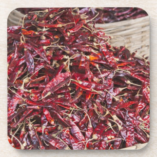 Dessous-de-verre Poivrons rouges au marché local des produits frais