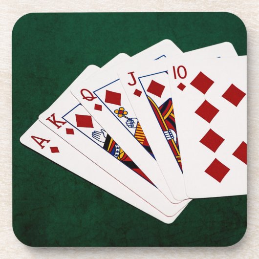 Dessous-de-verre Poker Hands - Brosse Royale - Costume Diamants (Devant)