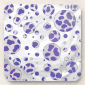 Dessous-de-verre Polka blanc et violet dalmate (Devant)