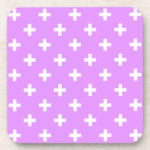 Dessous-de-verre Polka blanche croise sur lilas