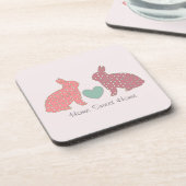 Dessous-de-verre Polka Dot Bunnies Pink Home Sweet Home (Côté gauche)