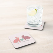 Dessous-de-verre Polka Dot Bunnies Pink Home Sweet Home (Côté Droit)