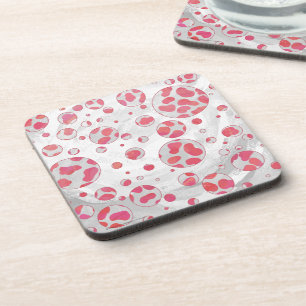 Dessous-de-verre Polka Dot Dalmatian Pink and White