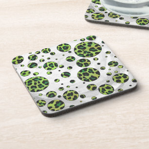 Dessous-de-verre Polka Dot Leopard noir et vert