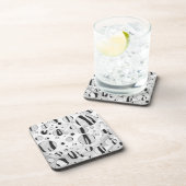 Dessous-de-verre Polka Dot Tiger noir et blanc (Côté Droit)