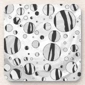 Dessous-de-verre Polka Dot Tiger noir et blanc (Devant)