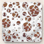 Dessous-de-verre Polka Dot Vache Brown et blanche (Devant)
