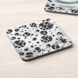 Dessous-de-verre Polka Dot Vache noir et blanc