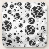 Dessous-de-verre Polka Dot Vache noir et blanc (Devant)