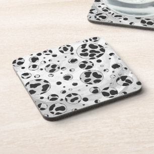 Dessous-de-verre Polka en Dalmatie noir et blanc
