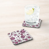 Dessous-de-verre Polka Leopard Pot noir et rose chaud (Côté Droit)