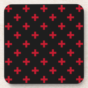 Dessous-de-verre Polka rouge croise sur noir