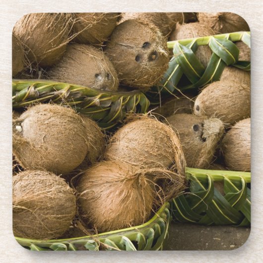 Dessous-de-verre Polynésie, Royaume des Tonga. Affichage des noix d (Devant)