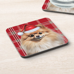 Dessous-de-verre Pomeranian à thème hivernal Plaid de vacances