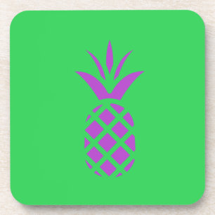 Dessous-de-verre Pomme de pin violet en vert.