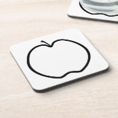 Dessous-de-verre Pomme noire et blanche. (Côté gauche)