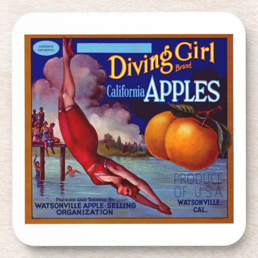 Dessous-de-verre Pommes de filles de plongée (Devant)