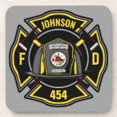 Dessous-de-verre Pompier AJOUTER LE NOM L'équipe de Secourt du serv (Devant)