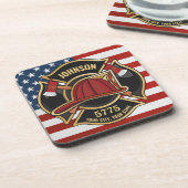 Dessous-de-verre Pompier Secourt incendie Département USA Drapeau p (Côté gauche)