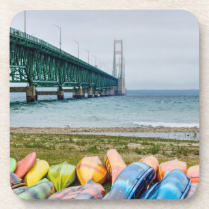 Dessous-de-verre Pont Mackinac Et Canoës
