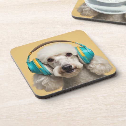 Dessous-de-verre Poodé avec casque (Côté gauche)