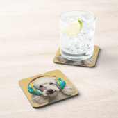 Dessous-de-verre Poodé avec casque (Côté Droit)