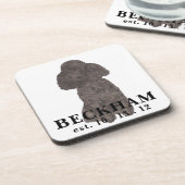 Dessous-de-verre Poodle noir personnalisé (Côté gauche)