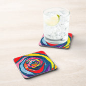 Dessous-de-verre Pop aquarelle rose Abstrait (Côté Droit)