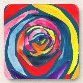 Dessous-de-verre Pop aquarelle rose Abstrait (Devant)